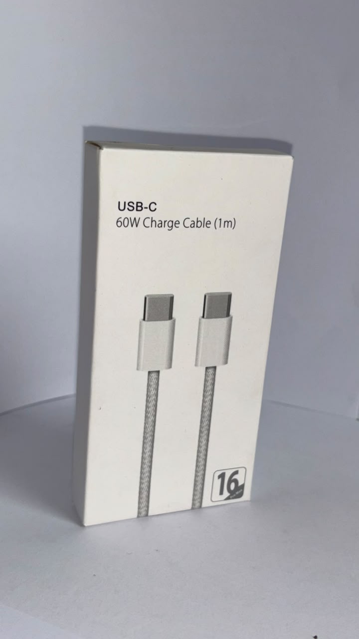 USB-C to USB-C Fast Charging Cable  | Fast Charge 60W (1m)